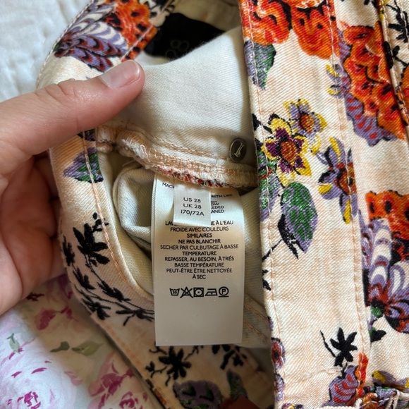 Anthropologie Pilcro The Cigarette Slim Straight Floral Jeans size 28 Boho Fall - Picture 11 of 11